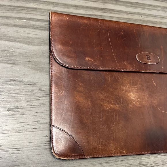 BALLY BROWN LEATHER DOCUMENT/ PORTFOLIO CASE - Picture 2 of 16